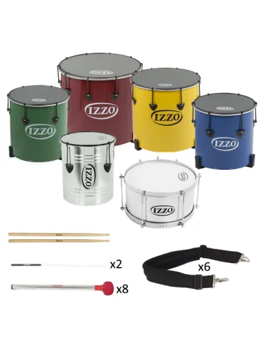 Pack of instruments for batucada in schools