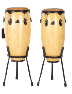 Jinbao Congas 10" e 11" JBSH2 bordo natural com suporte