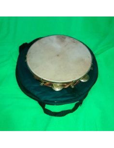 Pandeiro 11" artesanal de madera con funda
