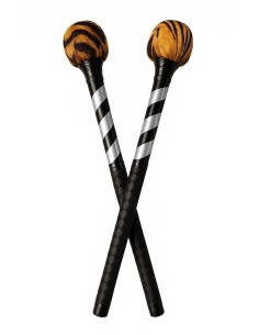 Mazas para Samba Reggae / Samba Afro / Samba Batucada – Cabezal Acolchado Estilo Tigre – Mango Antideslizante