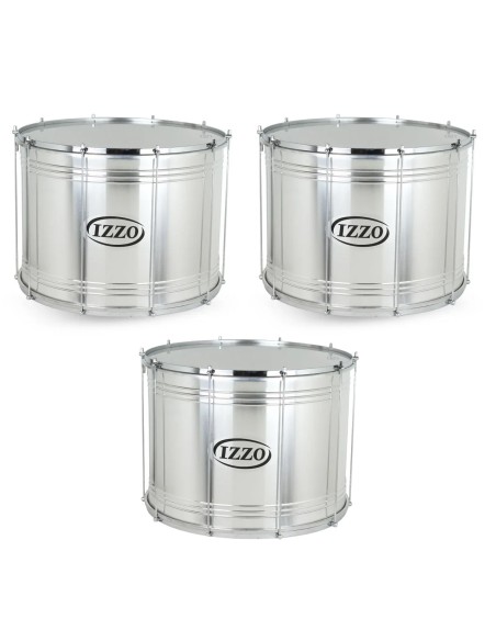 3 surdos de marcación Izzo. 2 de 24" y uno de 22"