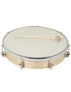 cheap wooden tambourine 20cm tension P/leather ref.01604