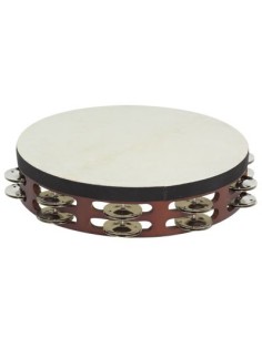 Tamburello doppio 25cm c/testa in noce stf5065