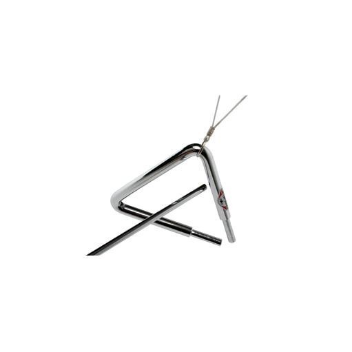 Triángulo de acero cromado 26x26x37 cm.