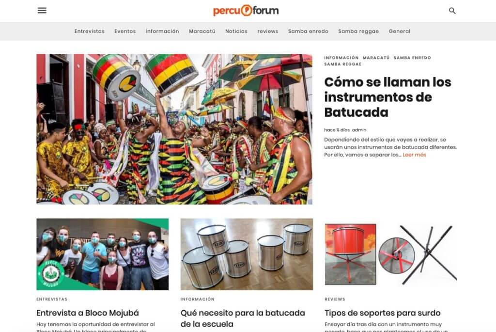 Blog Percuforum versión AMP