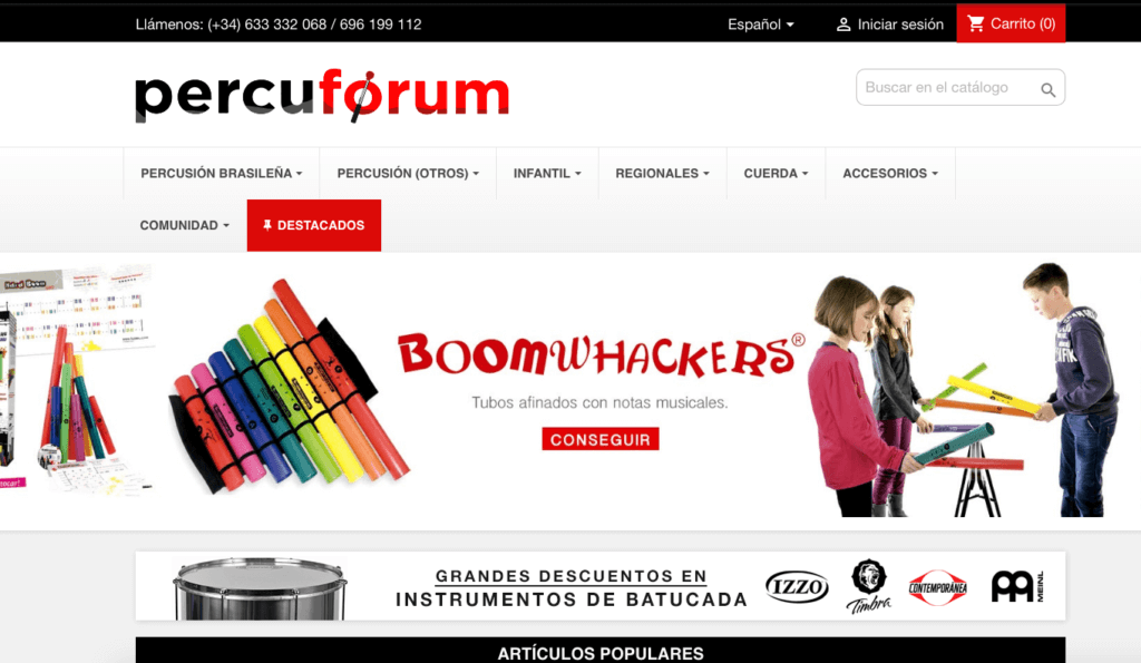 Tienda online de instrumentos de percusión